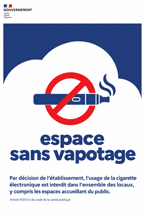 Interdiction de VAPOTER - Plastifié